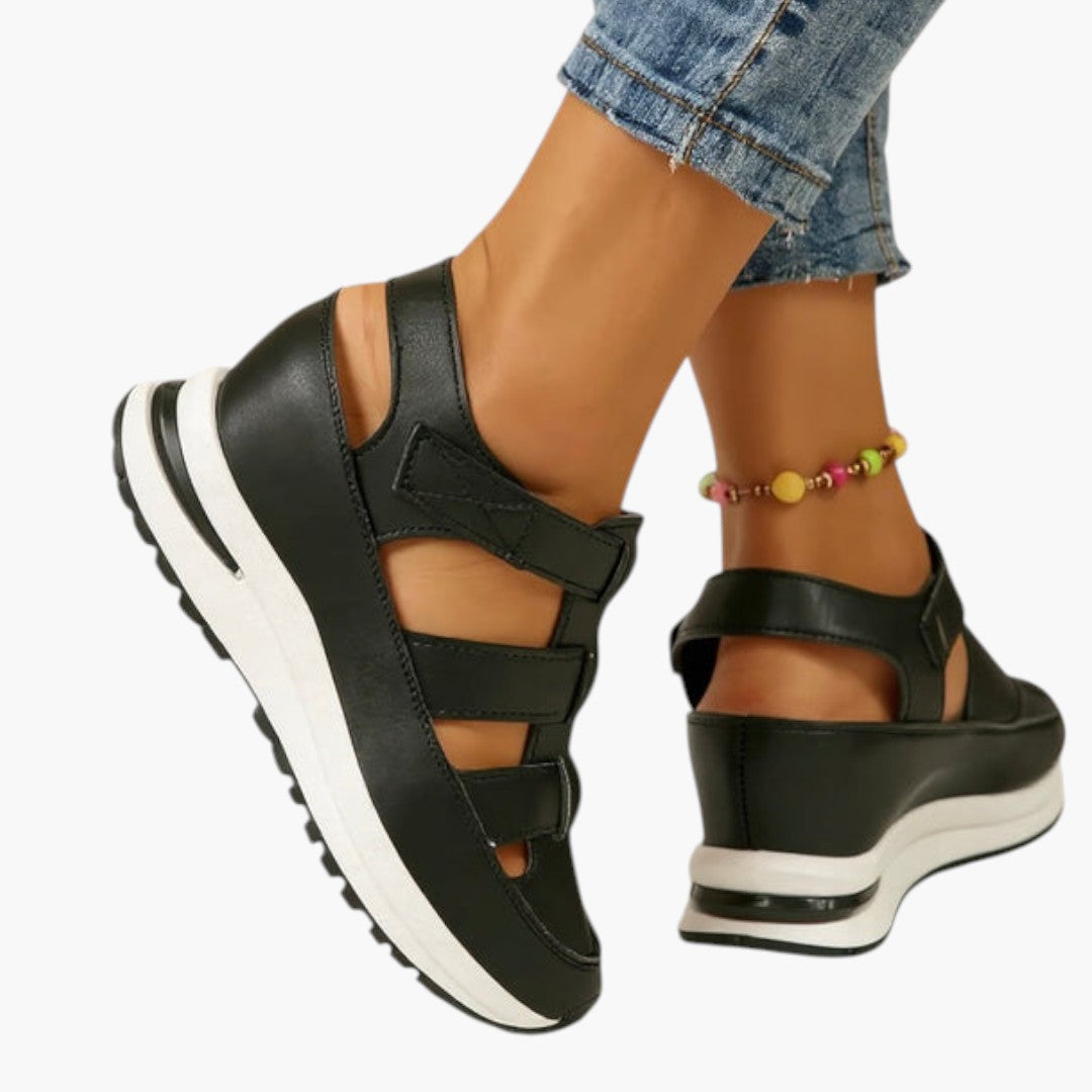 Damen Sandalen mit Plateau und verstellbaren Riemen