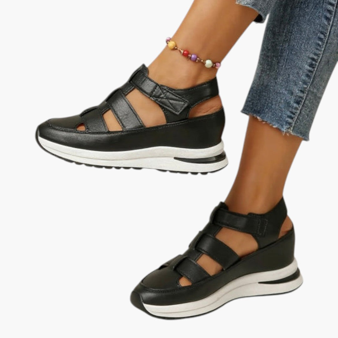 Damen Sandalen mit Plateau und verstellbaren Riemen