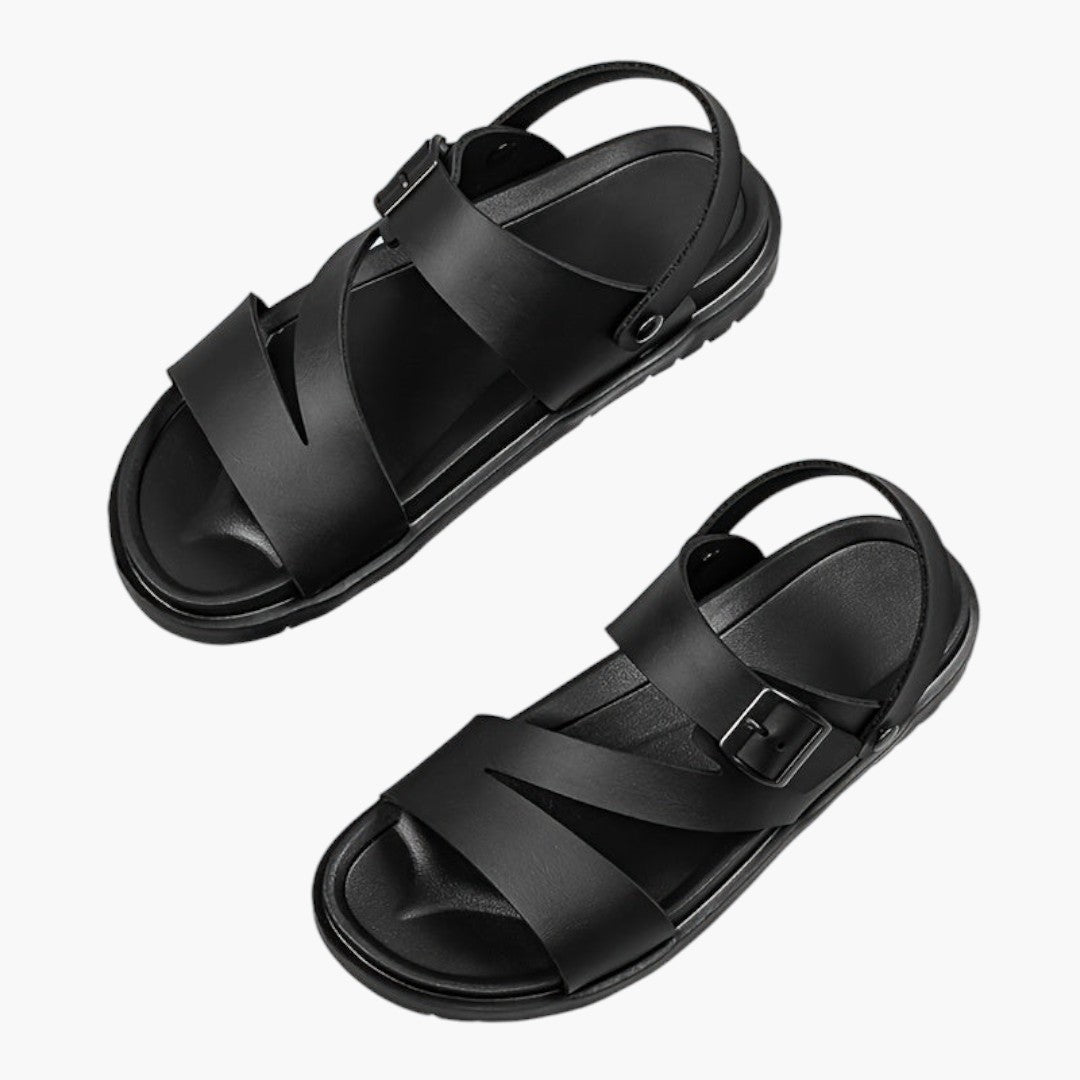 Herresandaler med krydsede remme og tyk sål