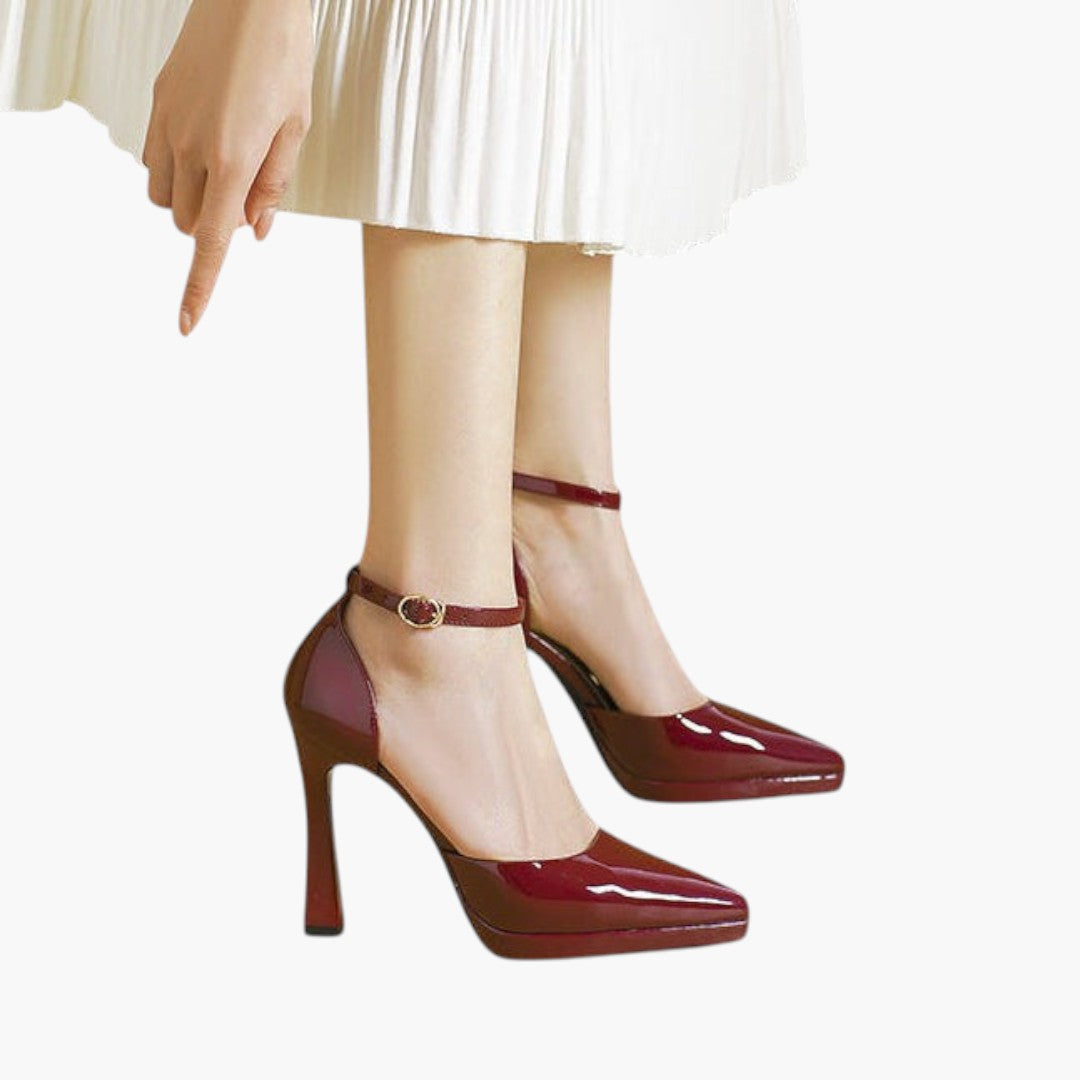 Sandalias de tacón para mujer con plantilla acolchada y hebilla ajustable