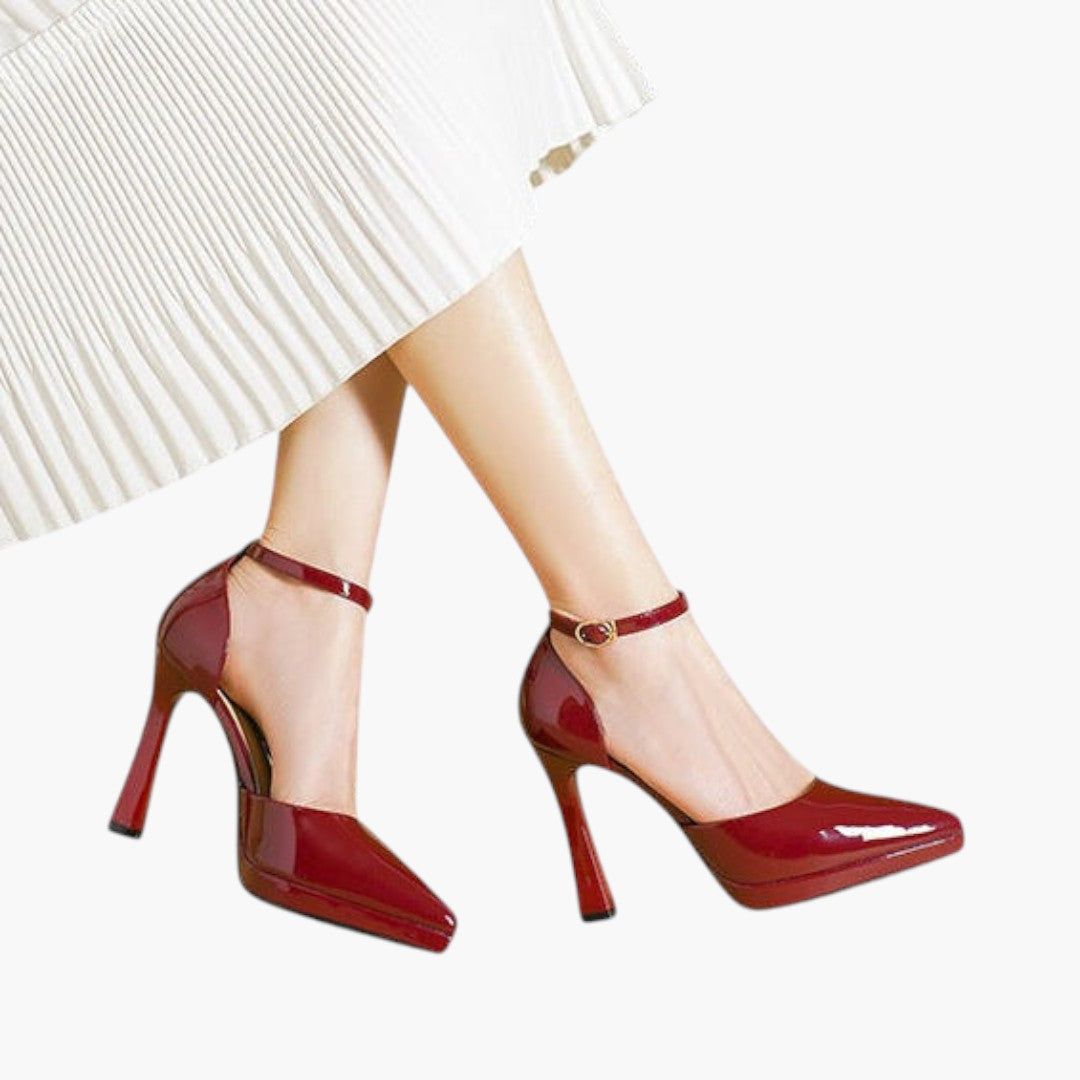 Sandalias de tacón para mujer con plantilla acolchada y hebilla ajustable