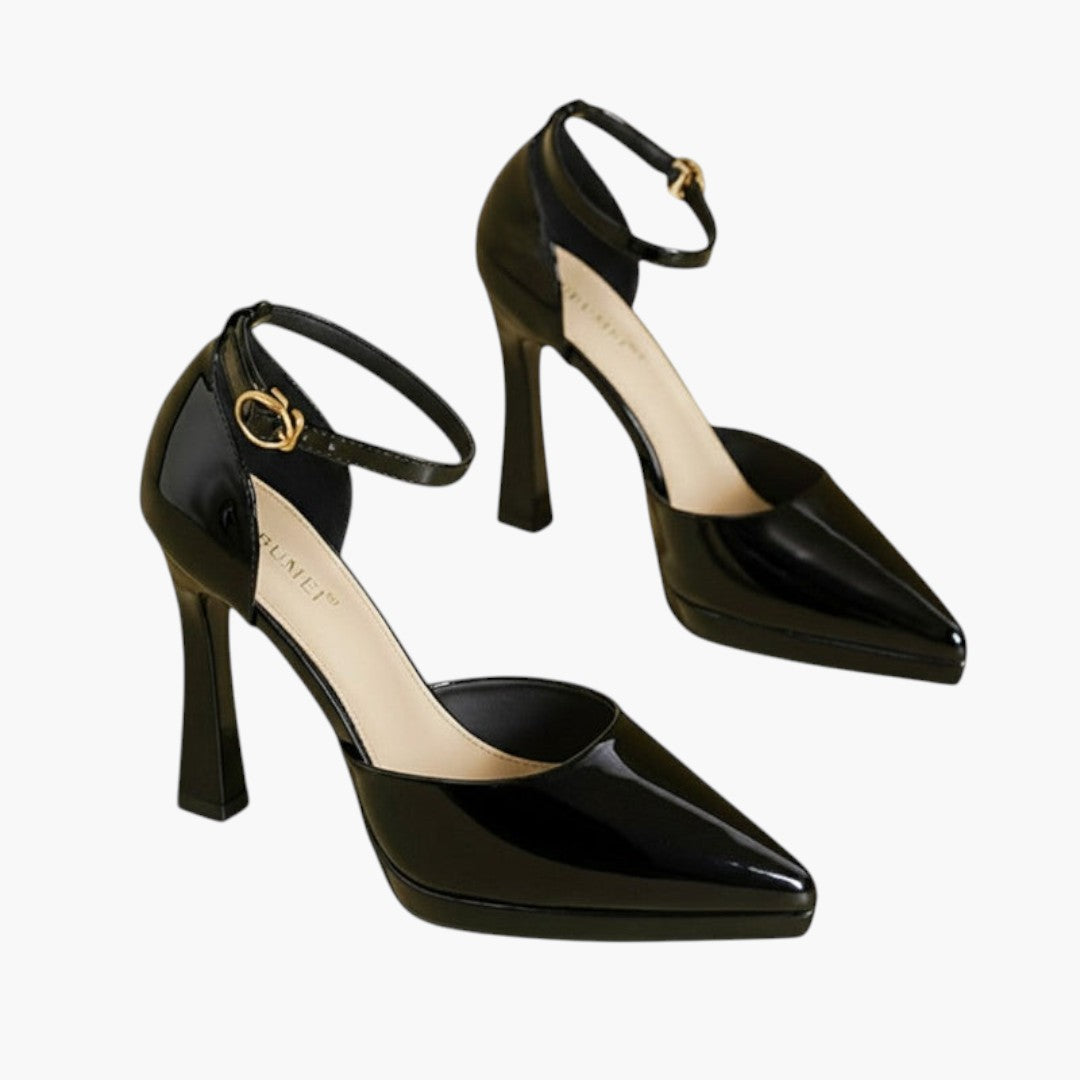 Sandalias de tacón para mujer con plantilla acolchada y hebilla ajustable