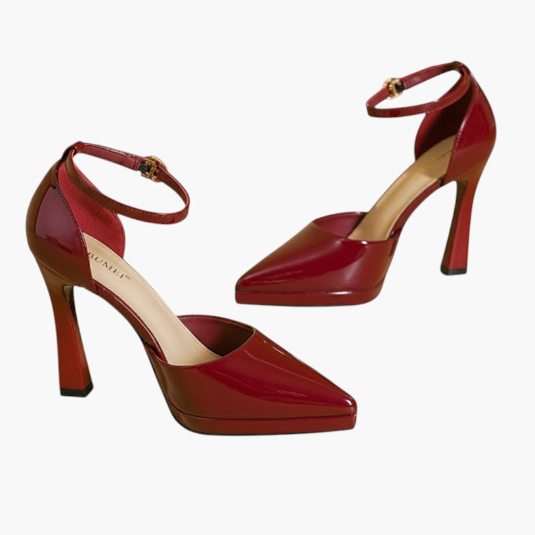 Sandalias de tacón para mujer con plantilla acolchada y hebilla ajustable