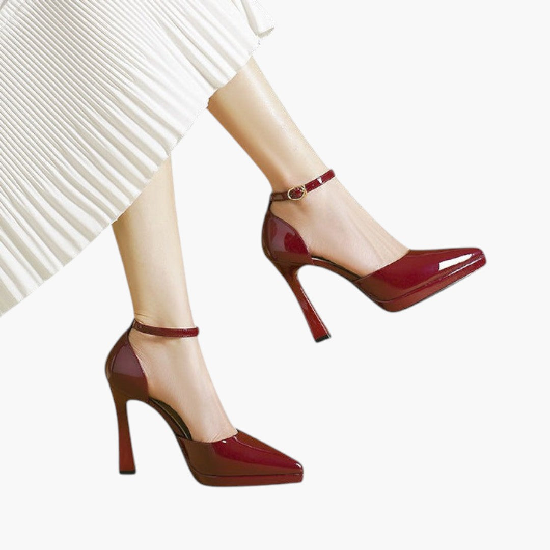 Sandalias de tacón para mujer con plantilla acolchada y hebilla ajustable