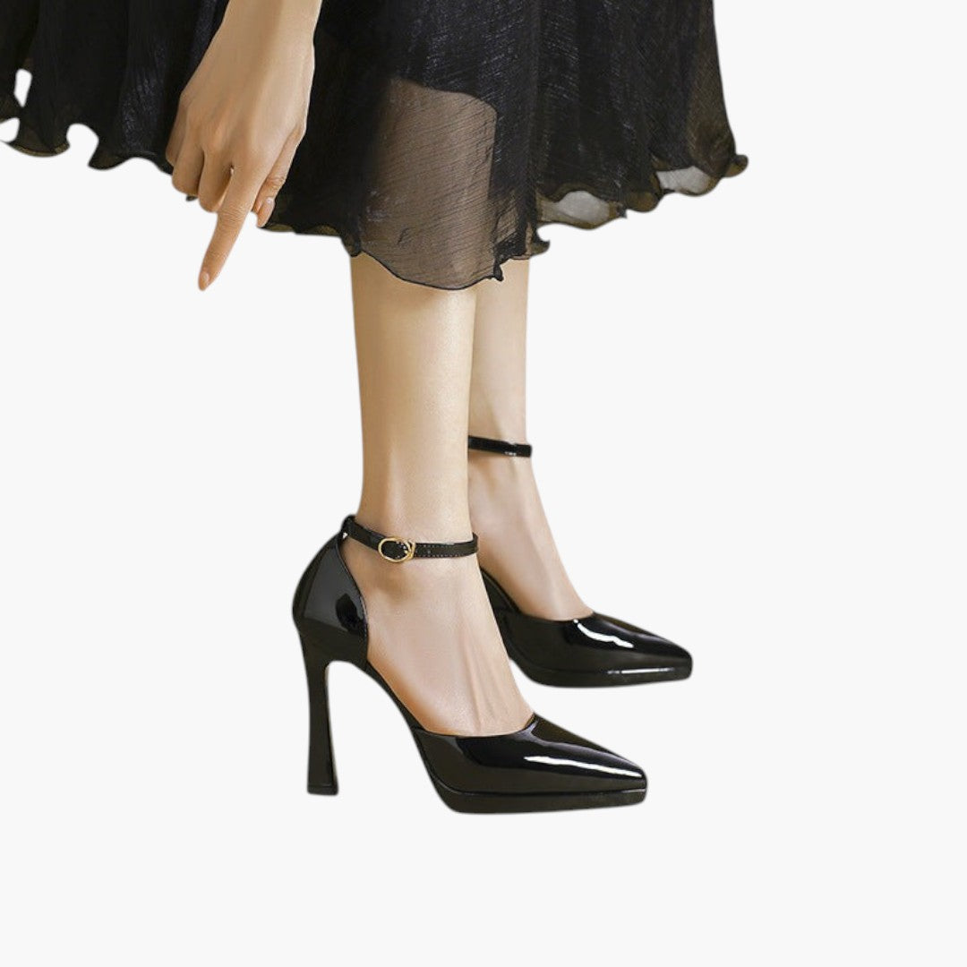 Sandalias de tacón para mujer con plantilla acolchada y hebilla ajustable