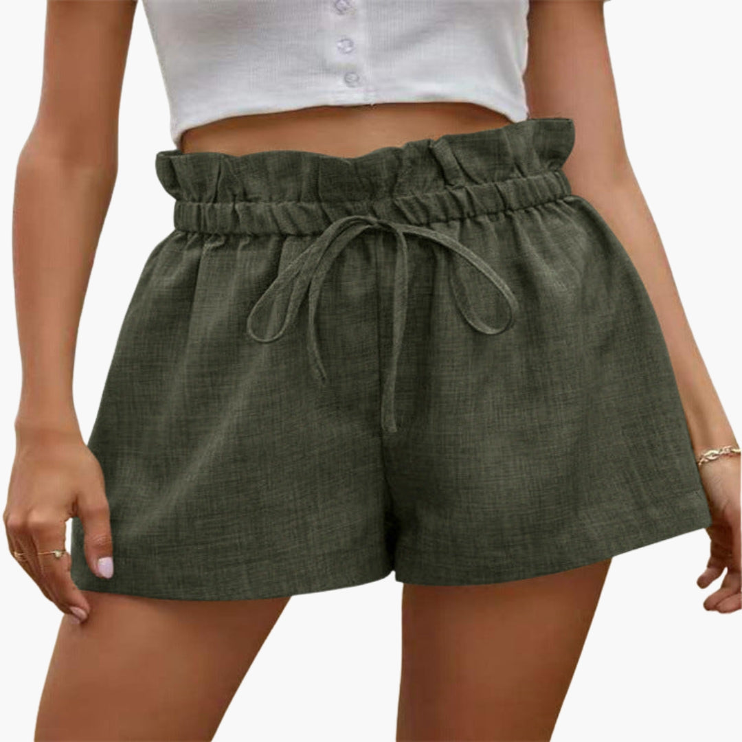 Pantalones cortos cargo para mujer con cintura elástica