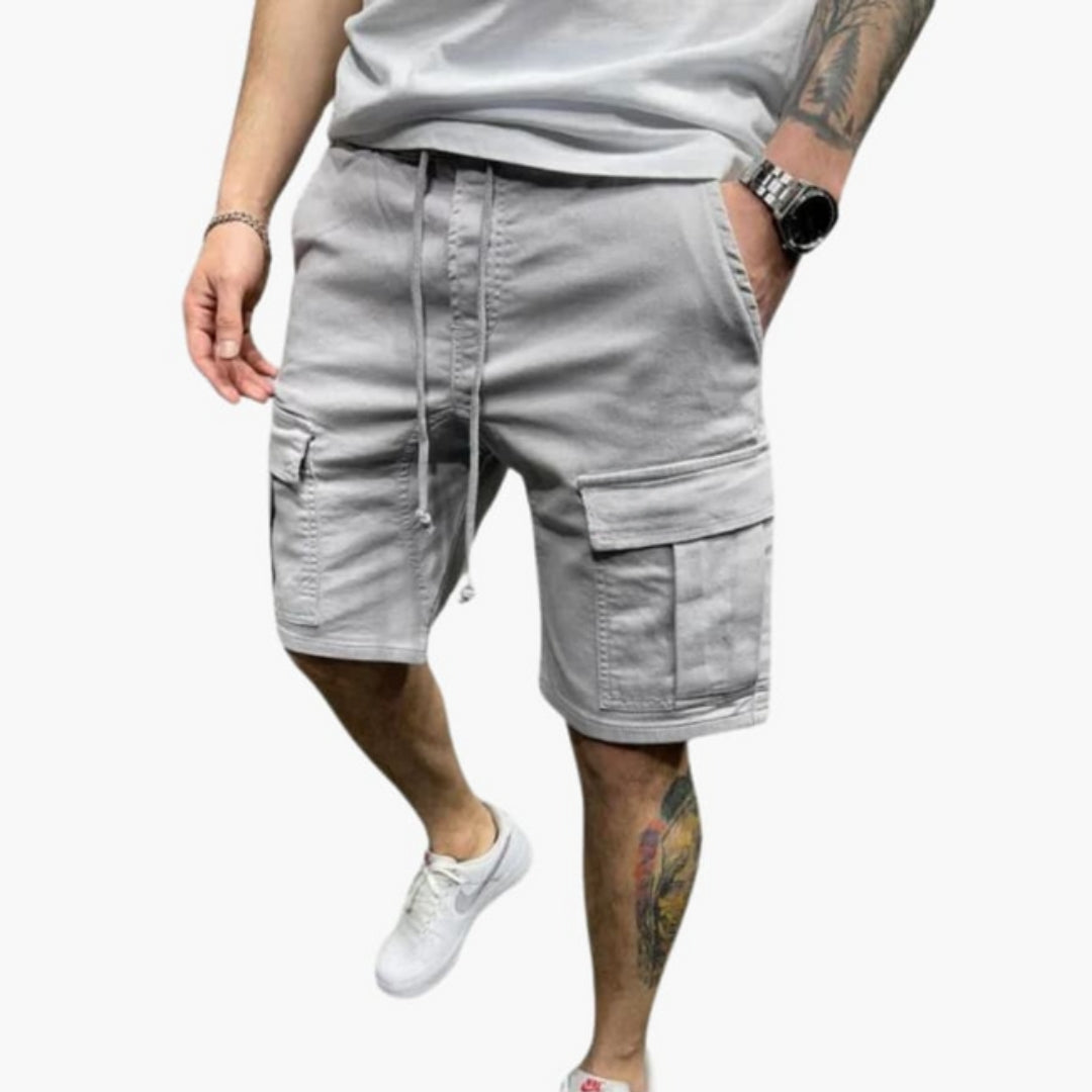 Short Cargo Homme Longueur Genou avec Poches à Rabat