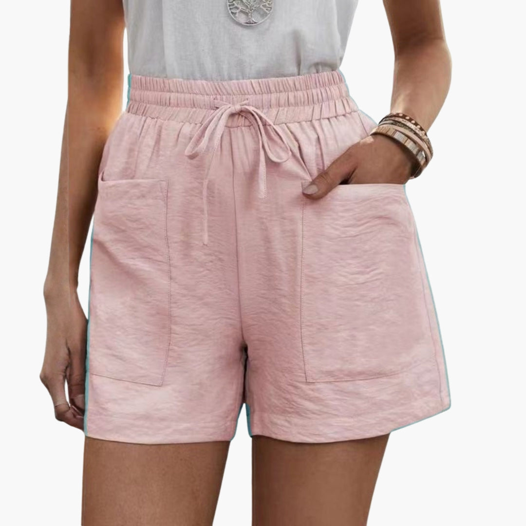 Short Femme à Jambes Larges avec Taille Élastique