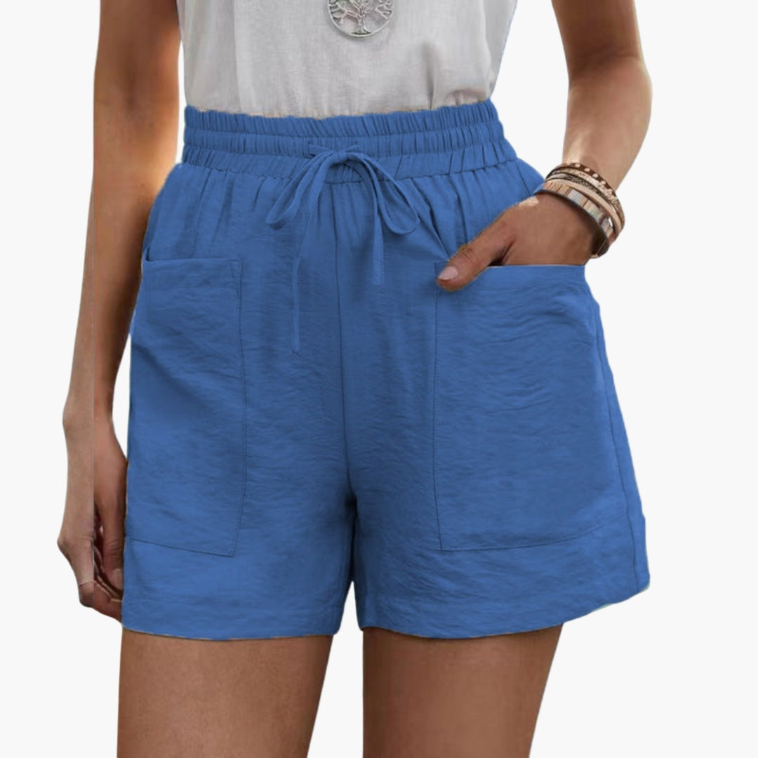 Short Femme à Jambes Larges avec Taille Élastique