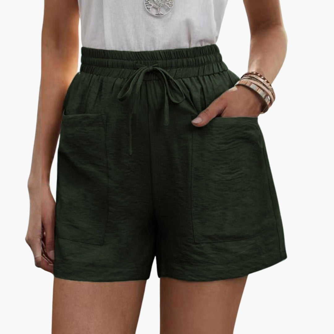 Short Femme à Jambes Larges avec Taille Élastique