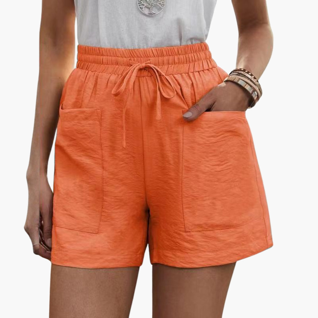 Short Femme à Jambes Larges avec Taille Élastique