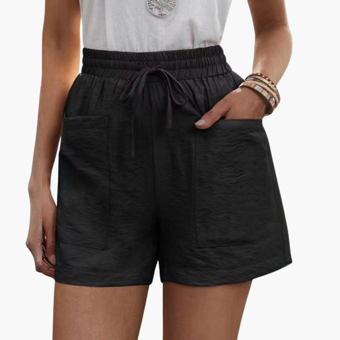 Short Femme à Jambes Larges avec Taille Élastique