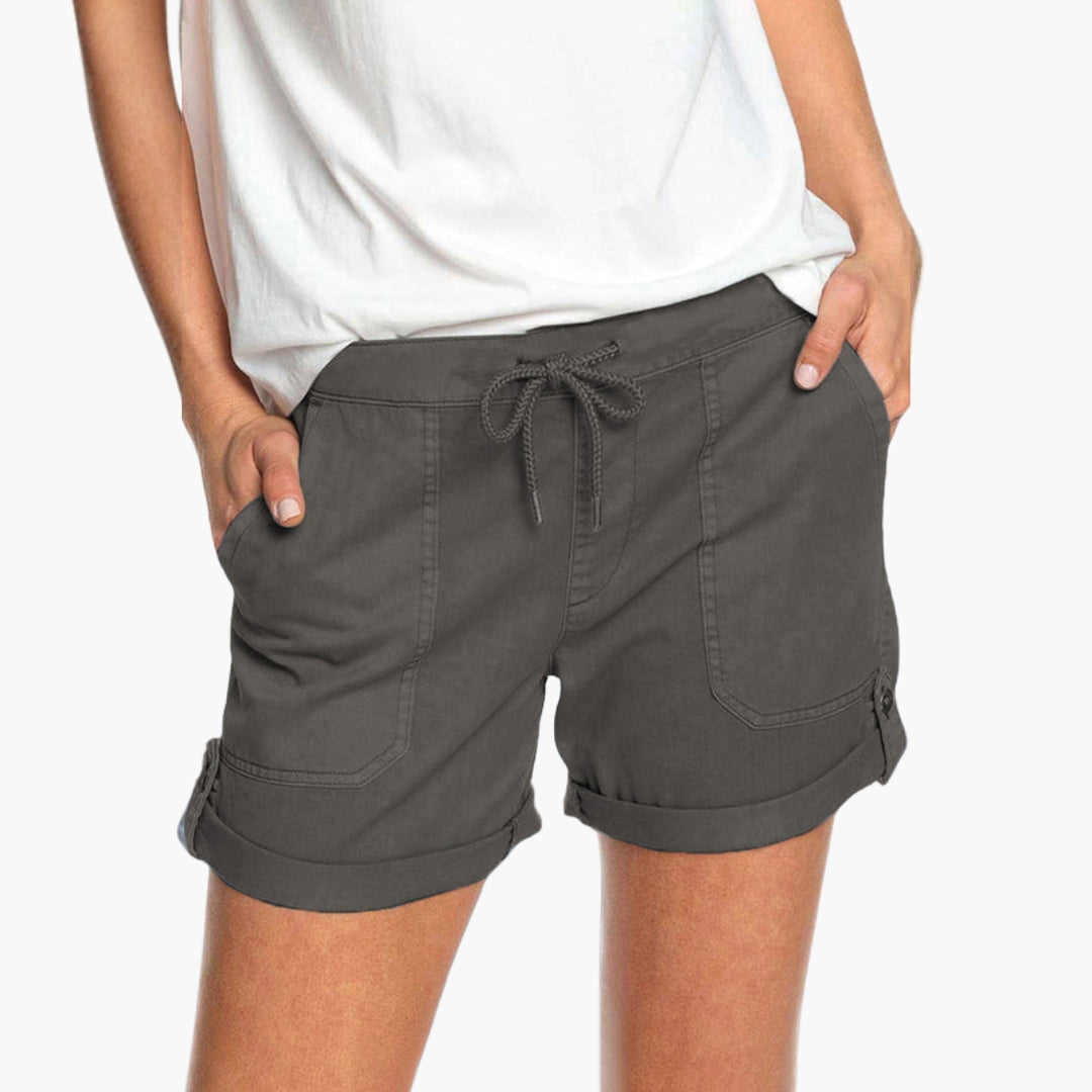 Short Femme avec Ourlet Retourné