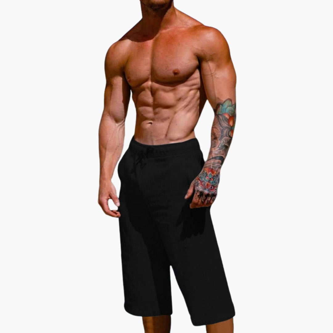 Kort sportshommeshorts med rette ben