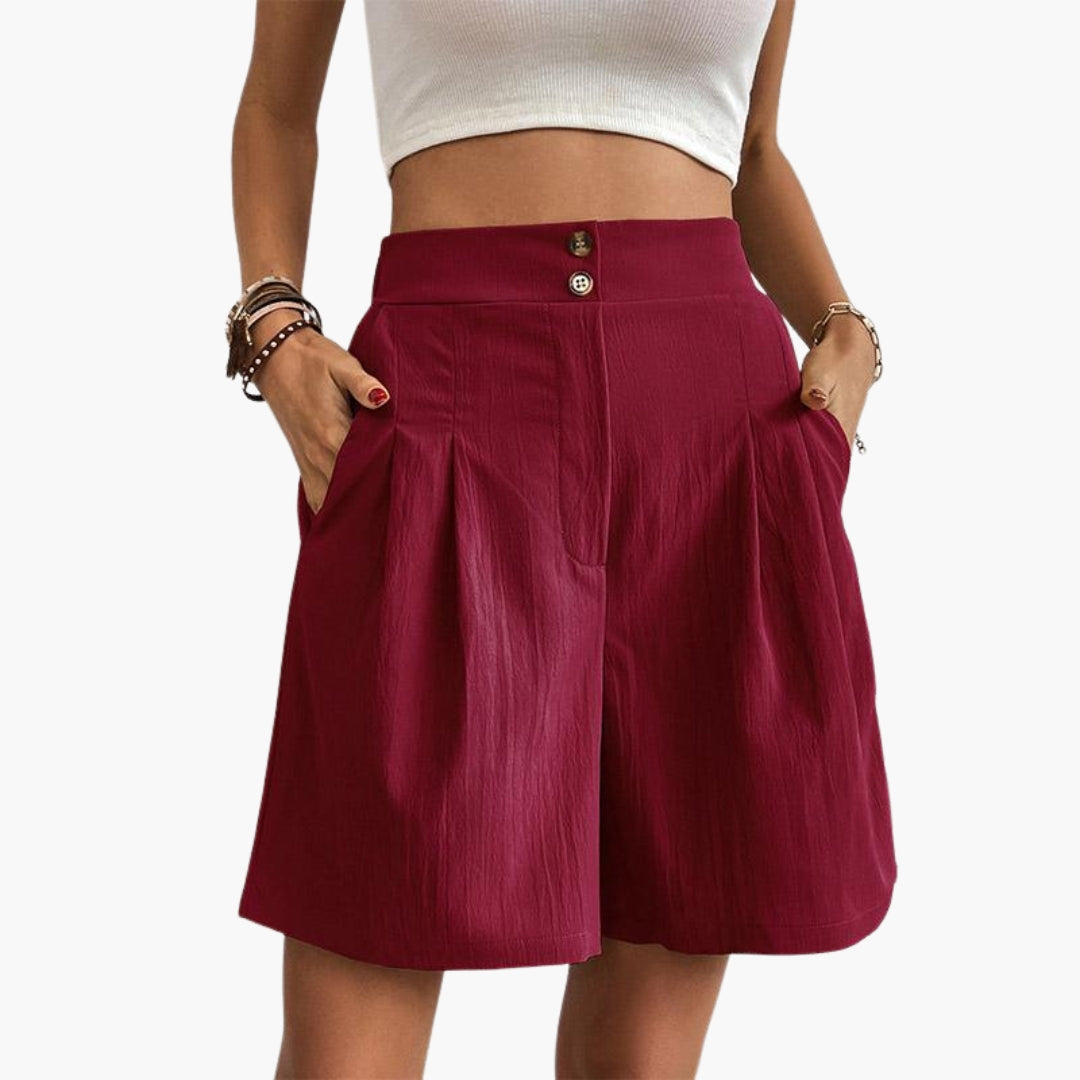 Short Taille Haute Femme a Jambes Larges