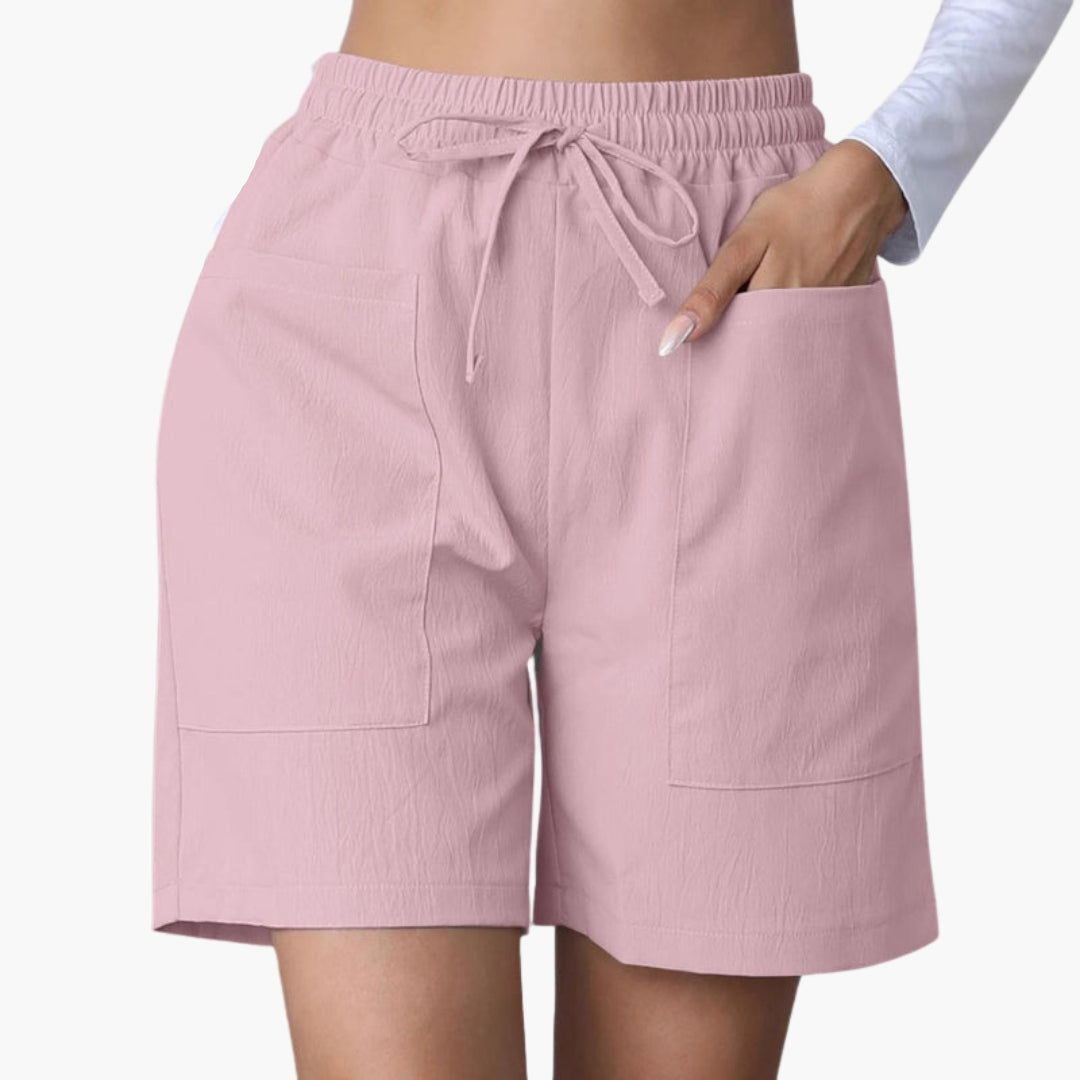Kort høy midje dame med vide ben