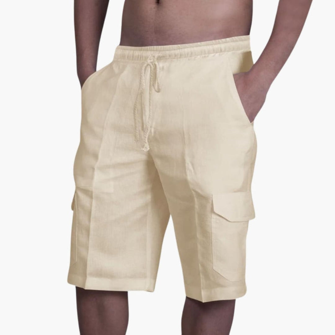 Short cargo homme avec taille à cordon et poches cargo