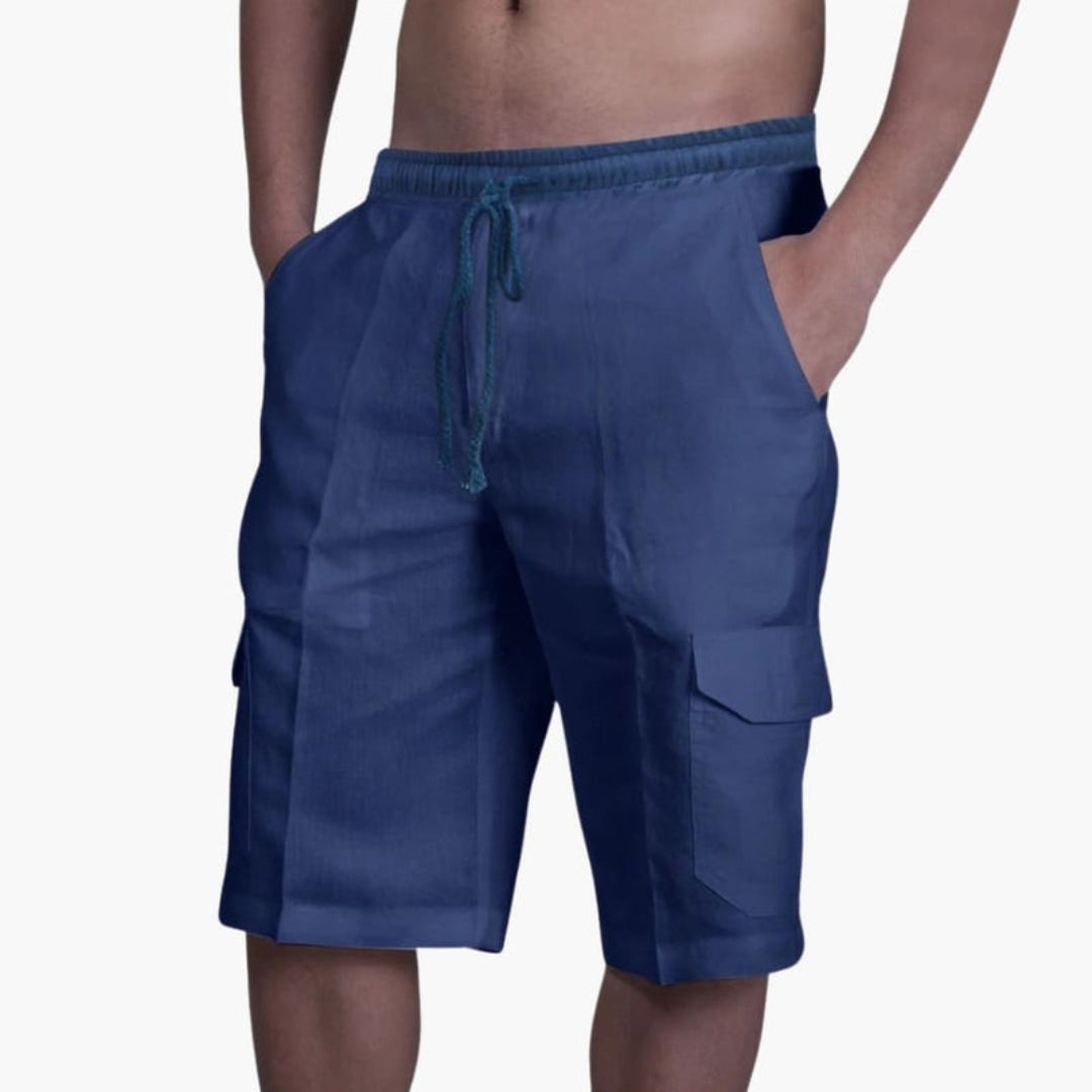 Short cargo homme avec taille à cordon et poches cargo