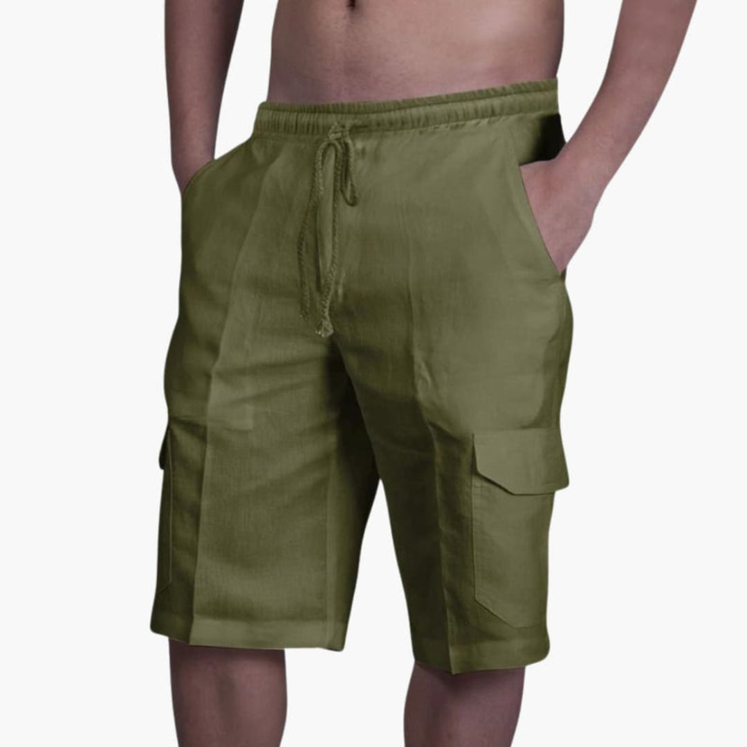 Short cargo homme avec taille à cordon et poches cargo