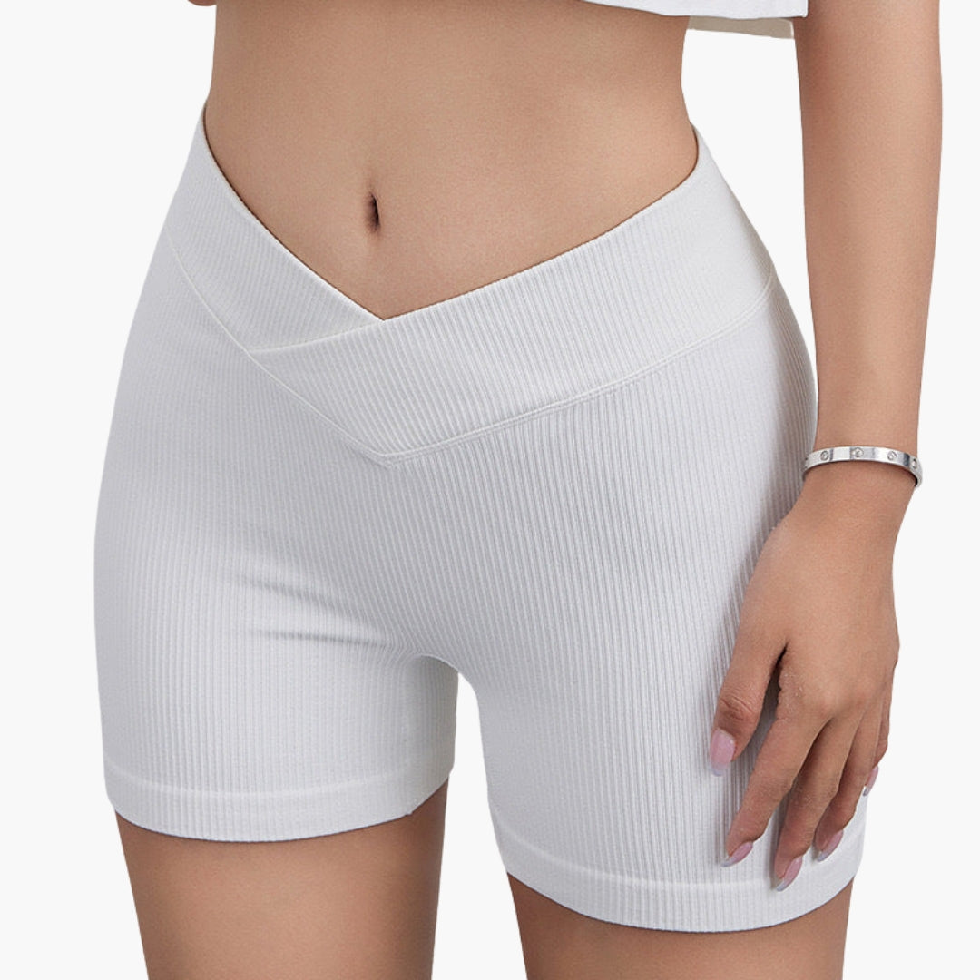 Kurzer Damen-Strickrock mit V-Gürtel und dehnbarem Design
