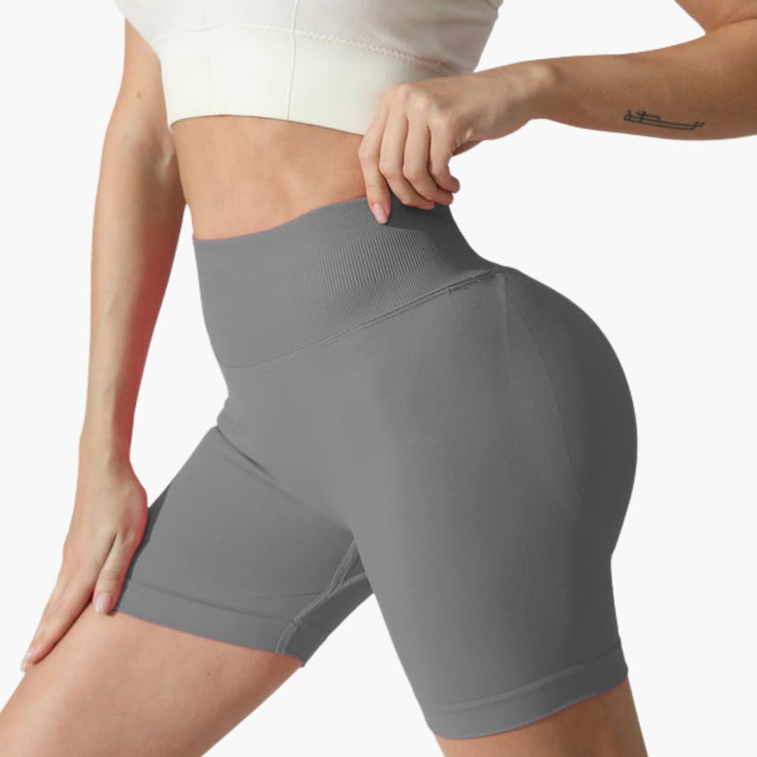 Short de sport femme taille haute à coupe ajustée