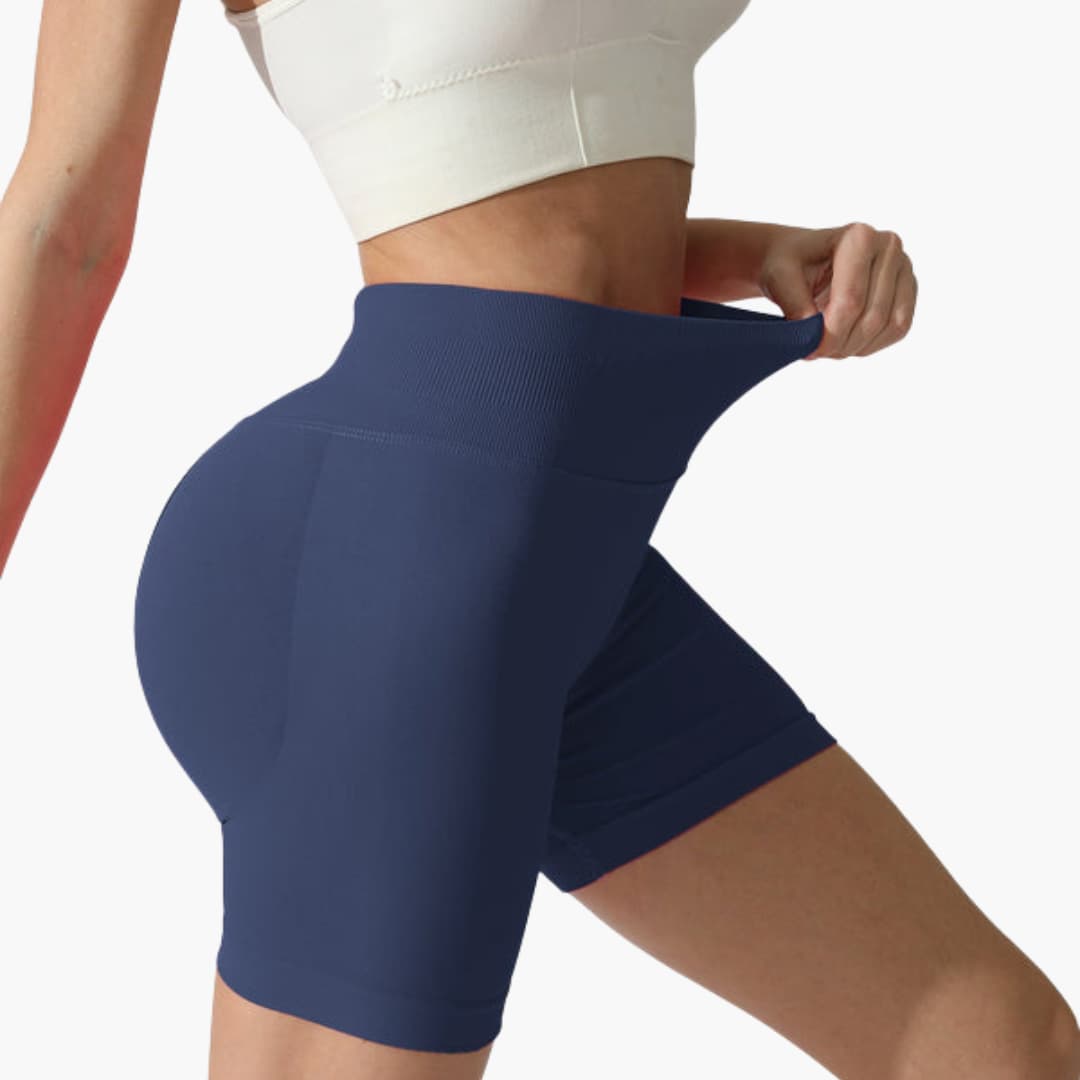 Short de sport femme taille haute à coupe ajustée