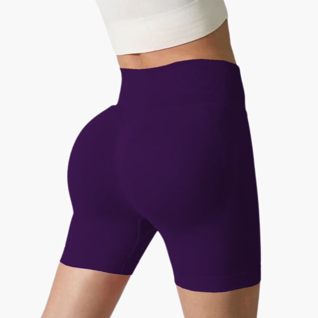 Short de sport femme taille haute à coupe ajustée