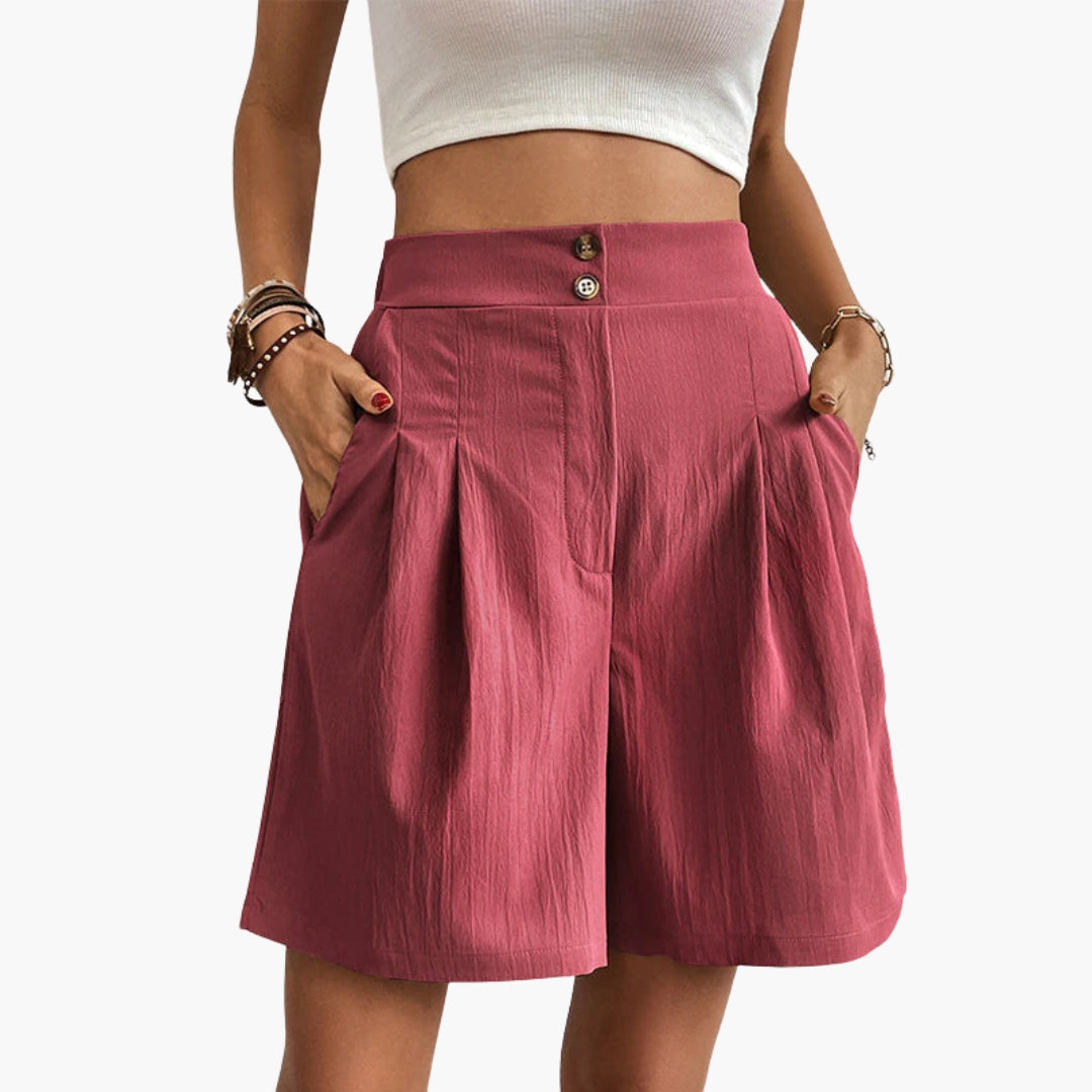 Short femme avec fermeture boutonnée et poches latérales