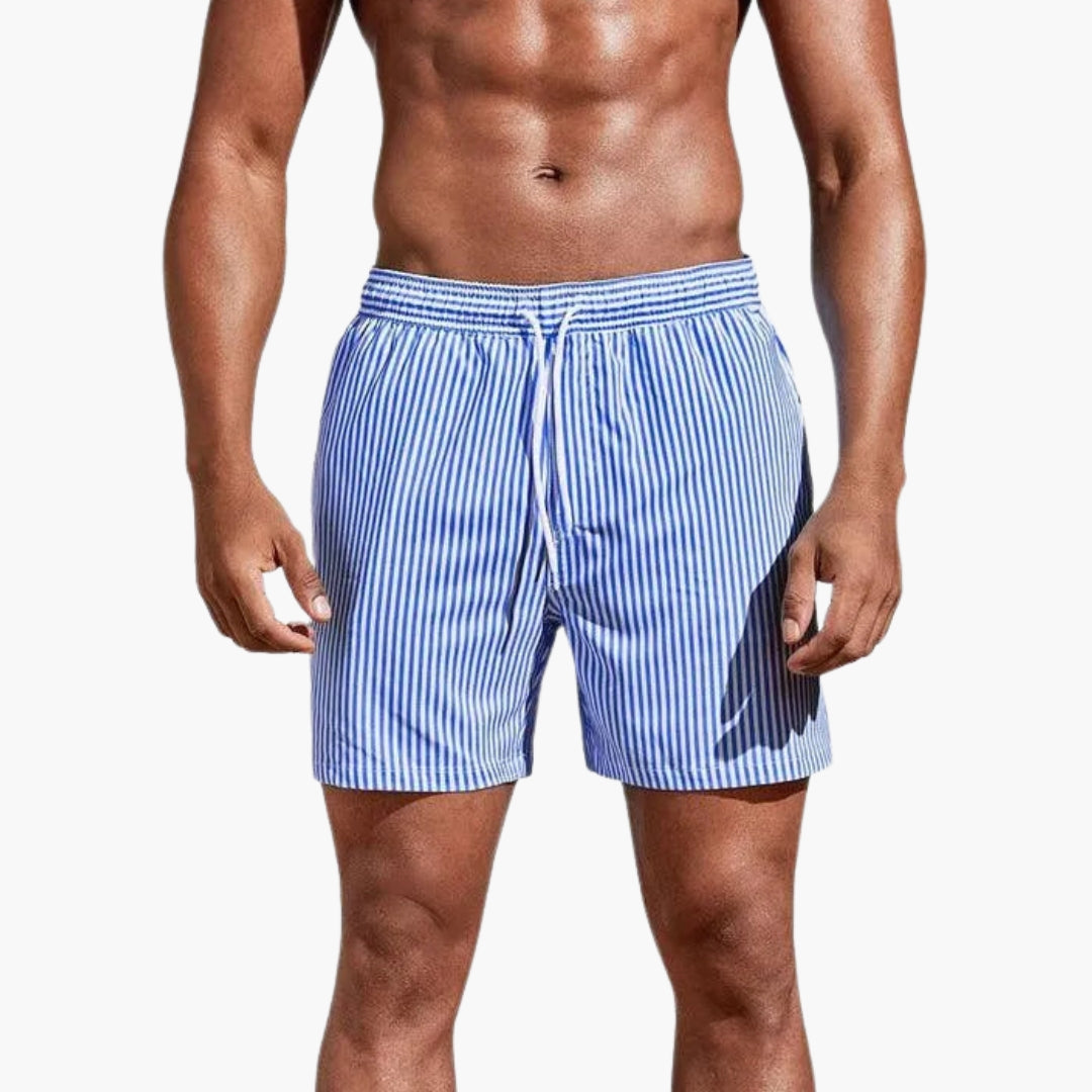 Pantalones cortos de surf para hombres con cintura ajustable con cordón