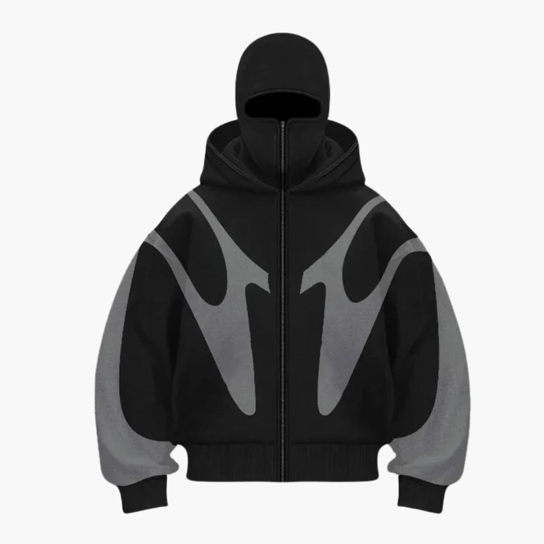Veste à capuche zippée pour homme avec cagoule