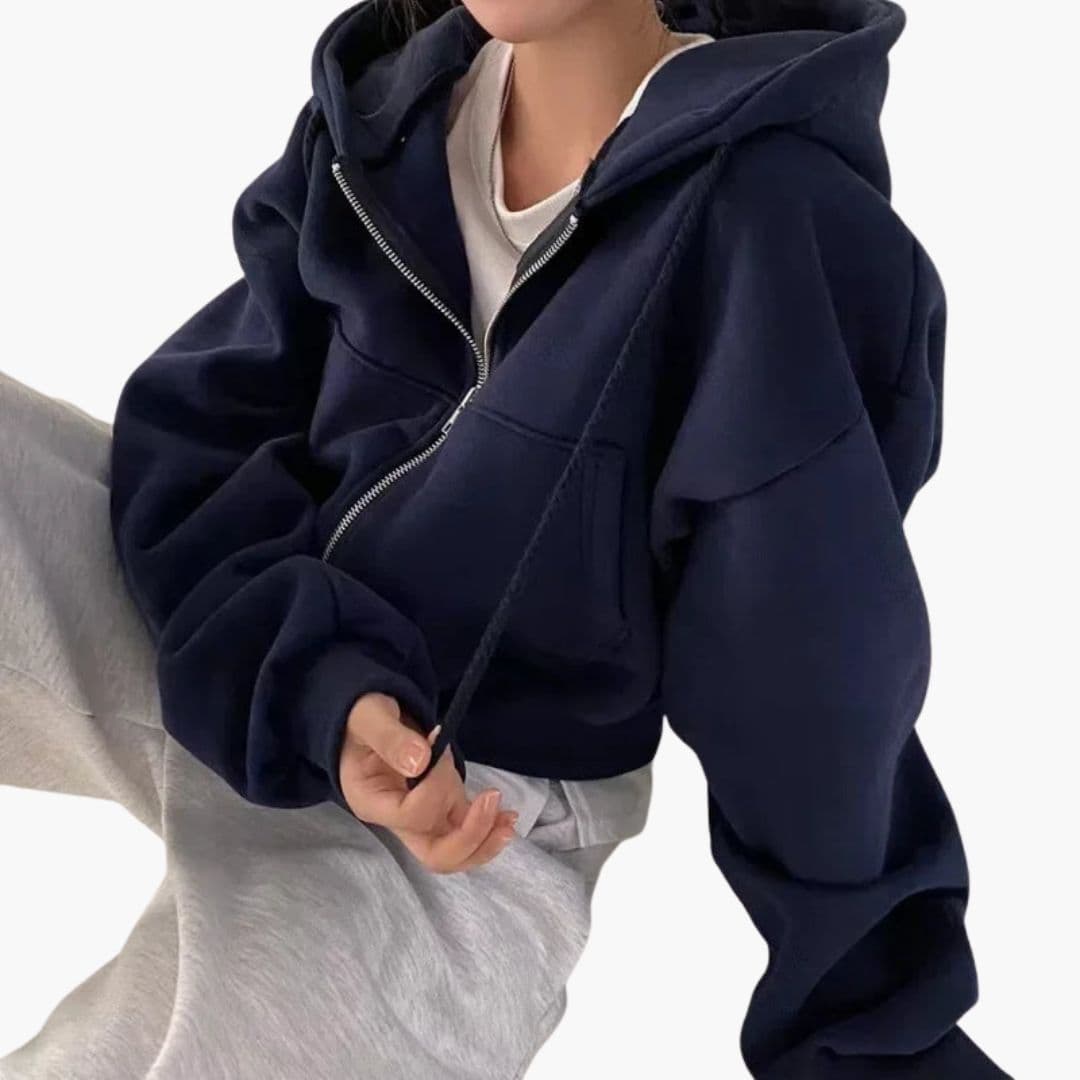Sweat à capuche court pour femme