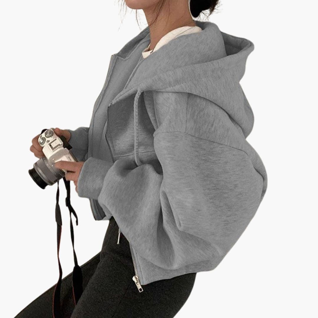 Sweat à capuche court pour femme