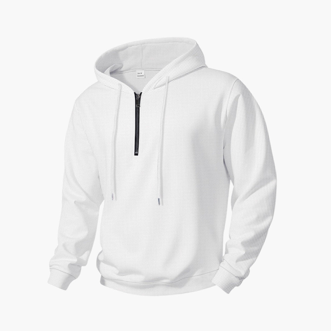 Sweat à capuche homme avec demi fermeture zippée