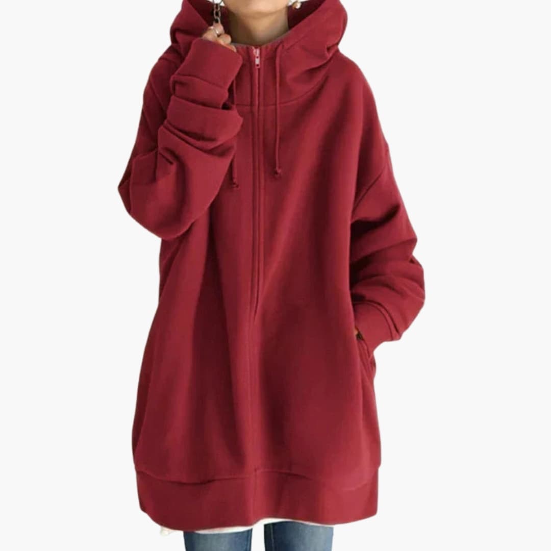 Naisten oversized huppari, jossa väljä leikkaus ja moderni design