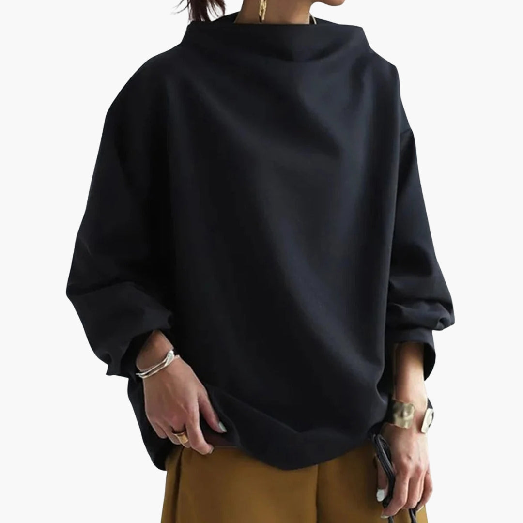Sweat femme col rond coupe ample et manches longues