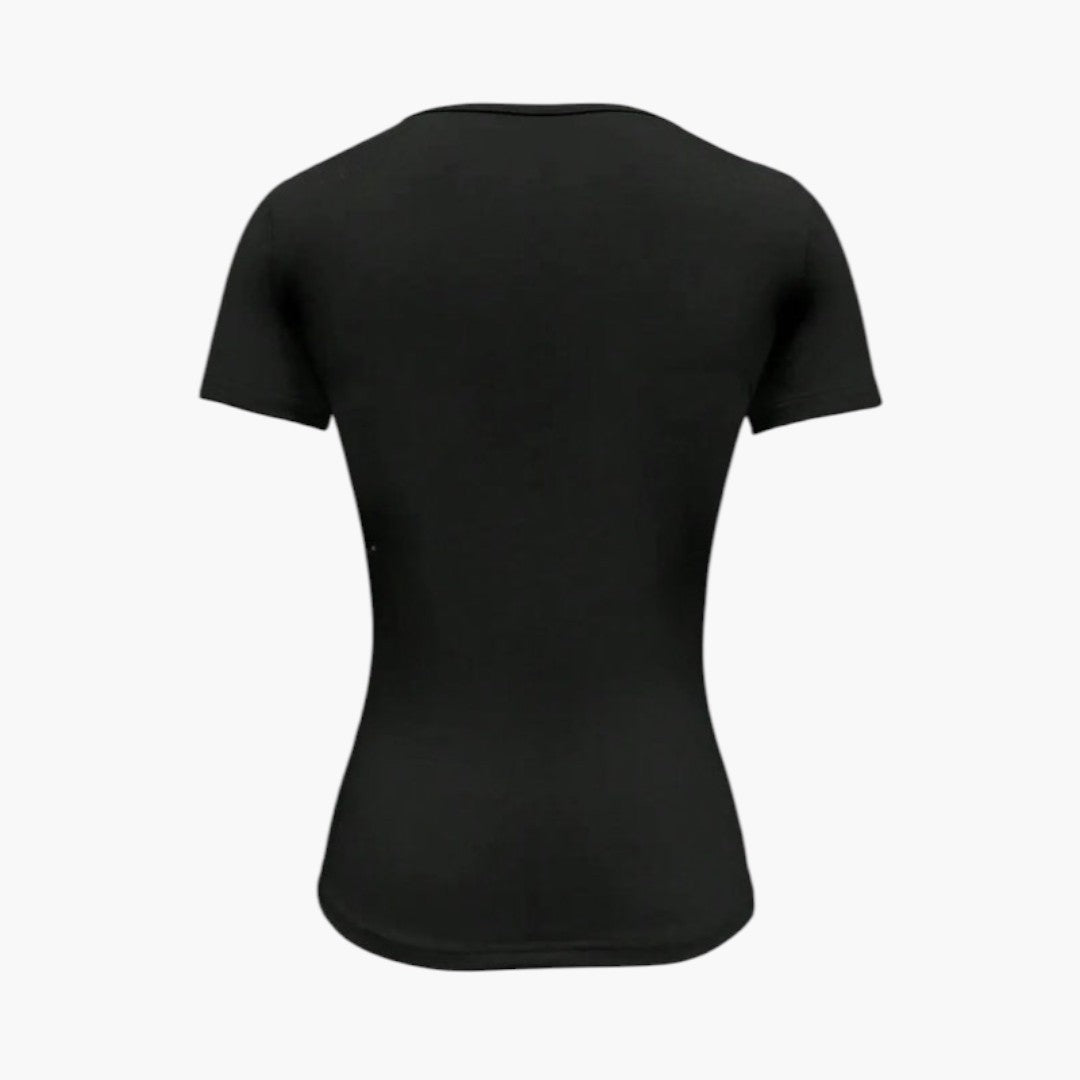 T-shirt til kvinder med rund hals og lige kant