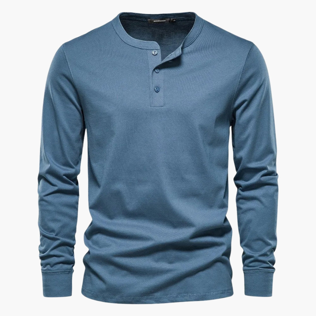T-shirt Henley homme avec patte de boutonnage
