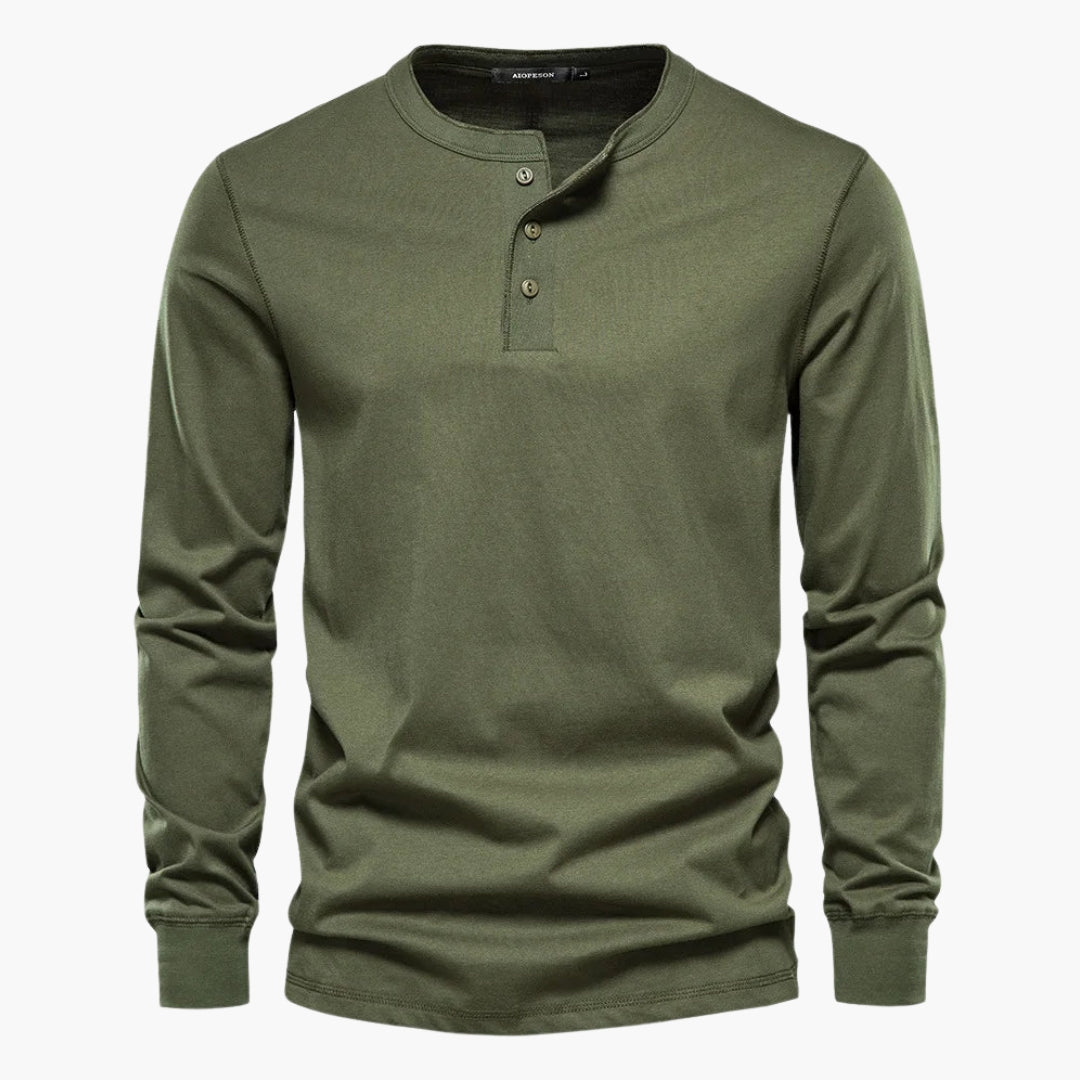 T-shirt Henley homme avec patte de boutonnage