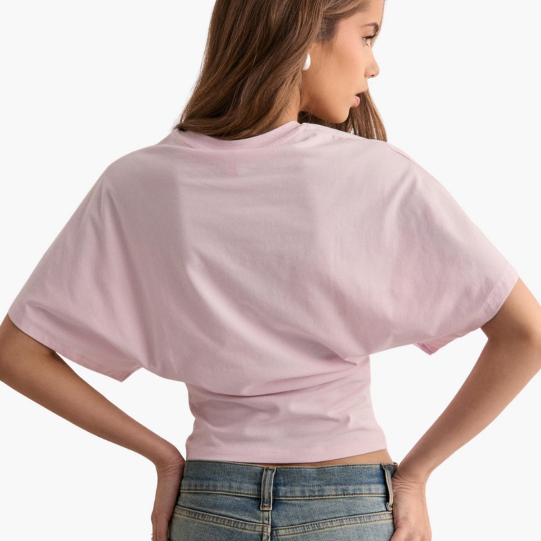 Women's Shirt with Round Neck and Wide Sleeves
