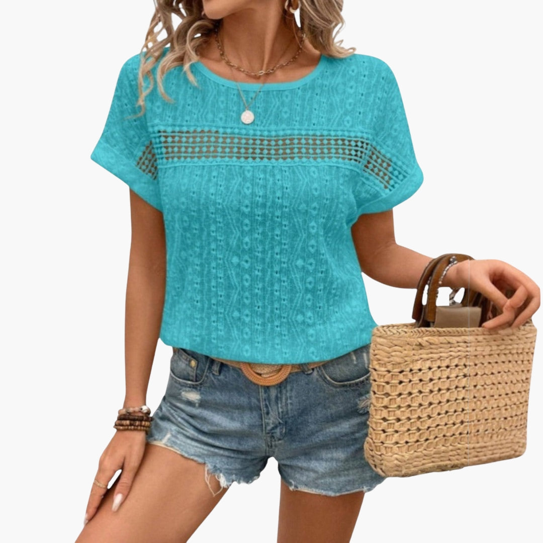 T-shirt voor dames met vleermuismouwen