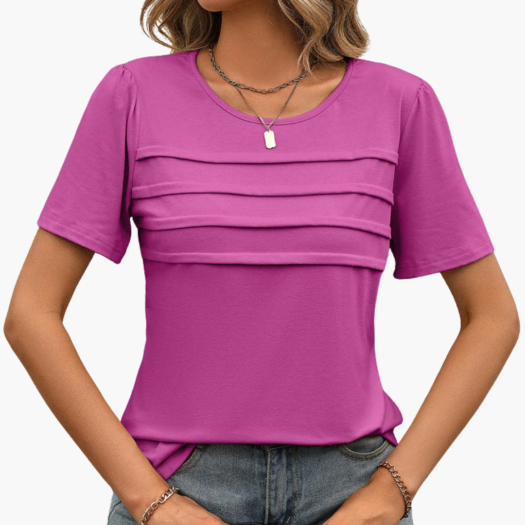 T shirt femme avec panneaux frontaux superposés