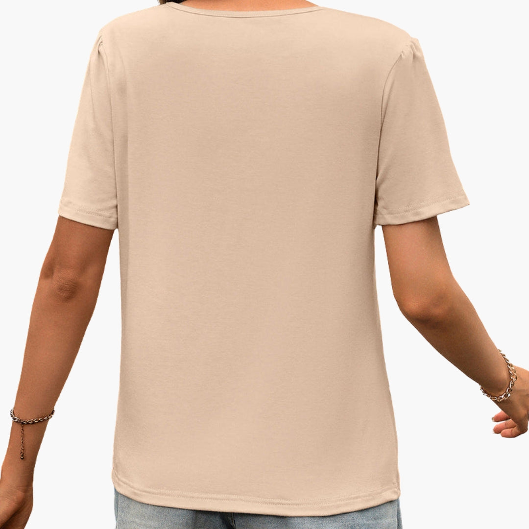 T shirt femme avec panneaux frontaux superposés