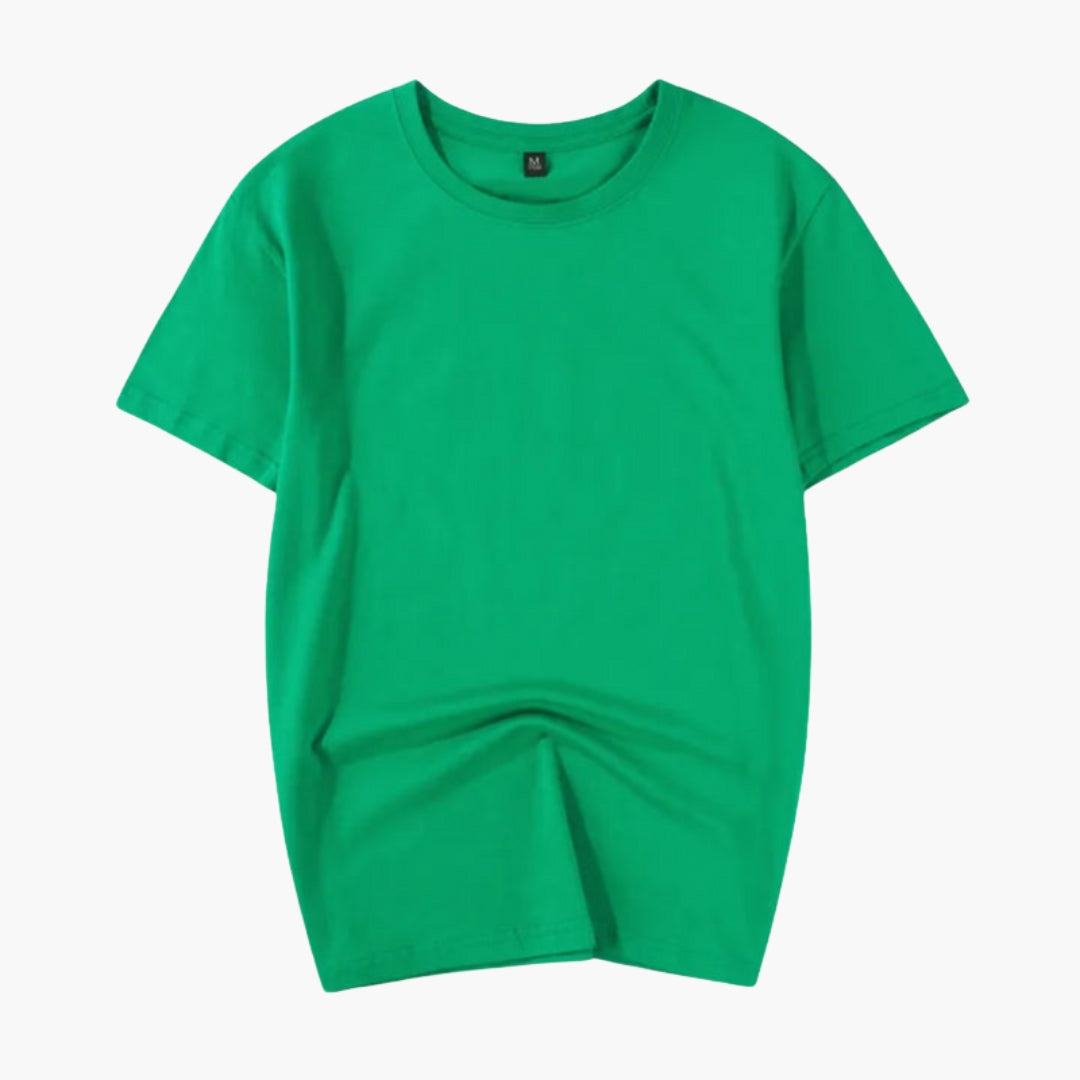 T shirt femme col rond à manches courtes et surface unie