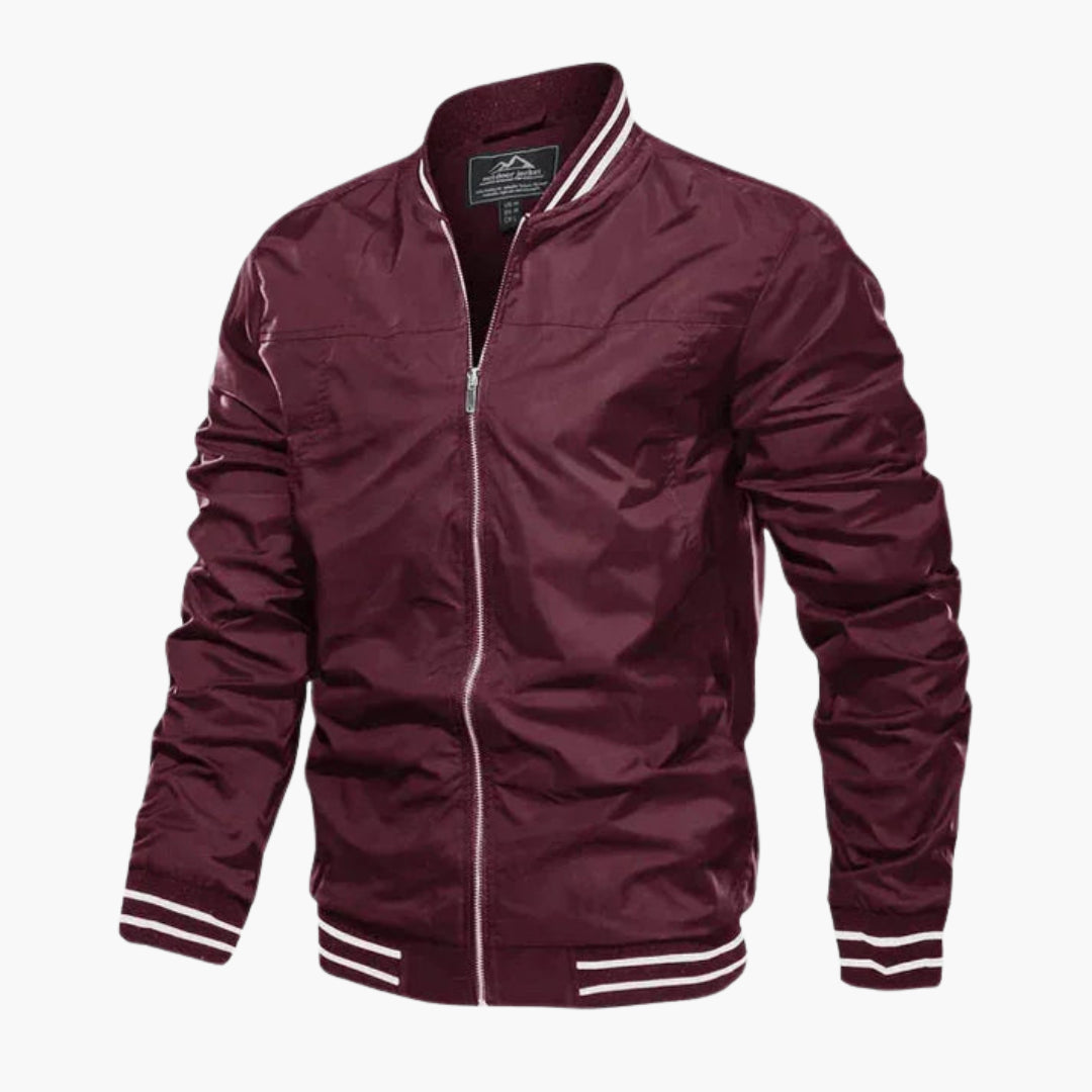 Veste Bombers pour Homme avec Poignets Côtelés et Fermeture Éclair