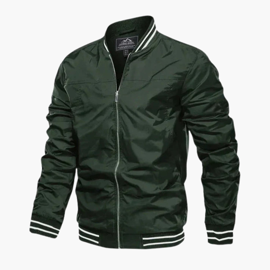 Veste Bombers pour Homme avec Poignets Côtelés et Fermeture Éclair