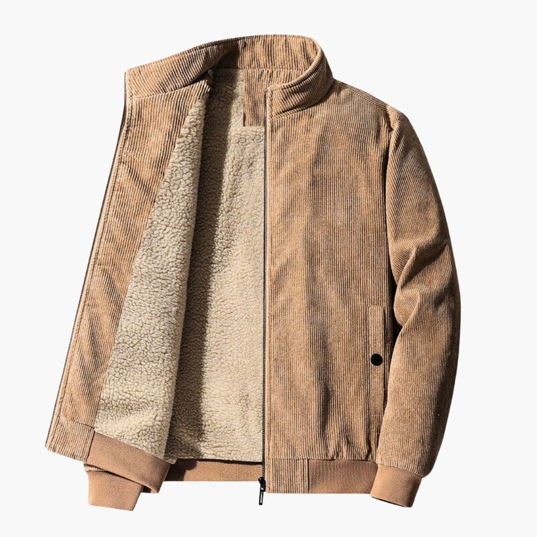 Veste Homme en Velours Côtelé avec Fermeture Zippée