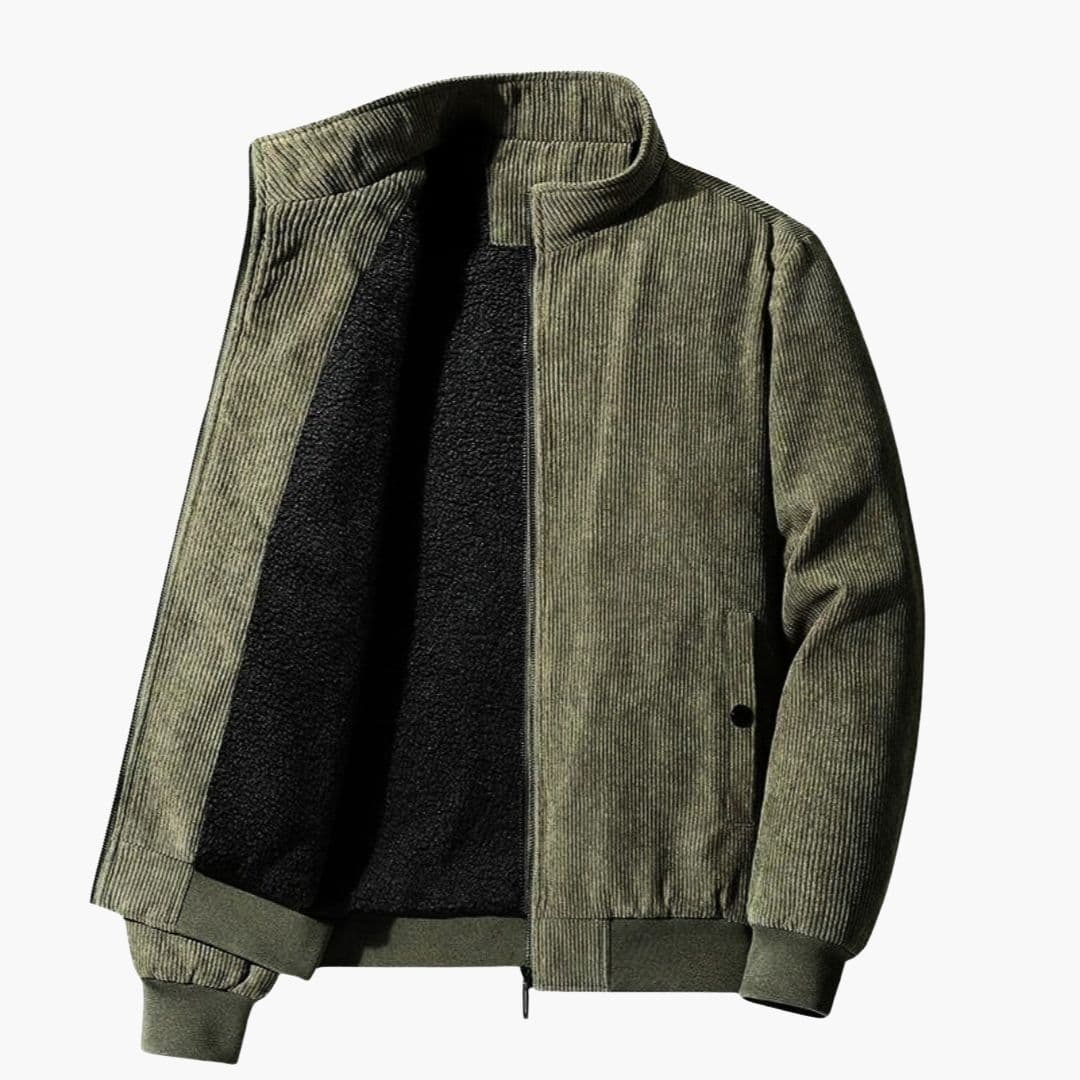 Veste Homme en Velours Côtelé avec Fermeture Zippée