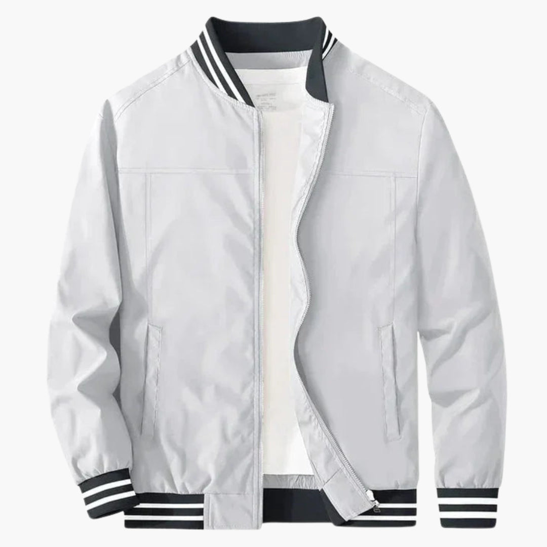 Veste Bombers pour Homme avec Poignets Côtelés et Fermeture Éclair