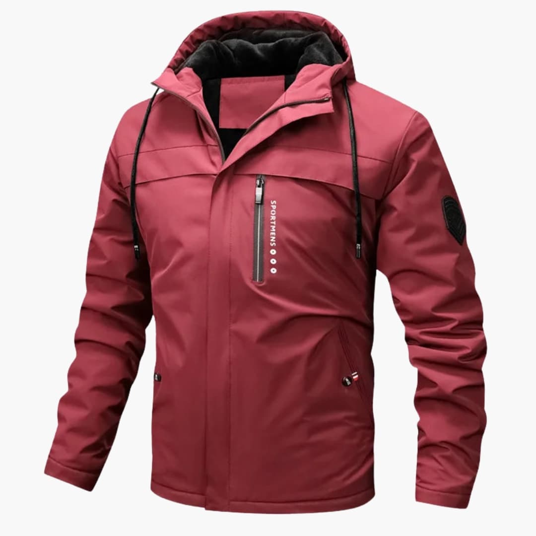 Chaqueta con capucha para hombre con forro interior y cremallera frontal