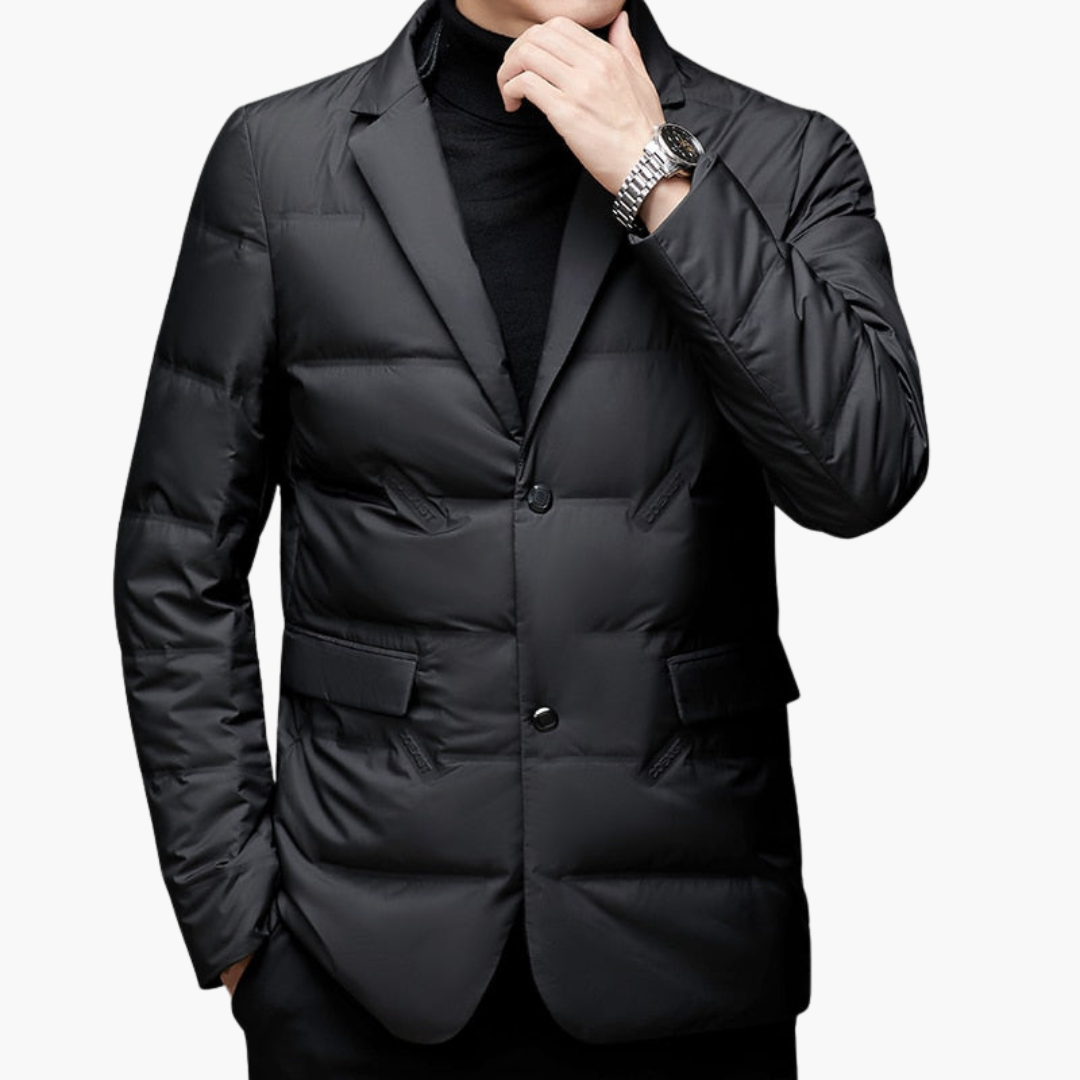 Chaqueta blazer acolchada para hombre con cierre de botones y paneles acolchados